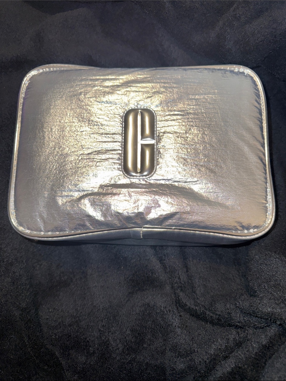 Clinique Puffy Travel Cosmetic Organizer Bag Set - Silver & Green